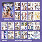 Dwpetzo Astrologer Journaling Sticker Book for Adults, 20 Sheets A5 Precut Transparent PET Washi Paper Materials Stickers for Scrapbooking, Junk Journal Supplies, Planners, Bujo, Collage