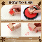 18 Pcs Peace and Love Wood Stamps Set Wooden Rubber Holiday Stamps for Card Making Decoration and Scrapbooking Supplies