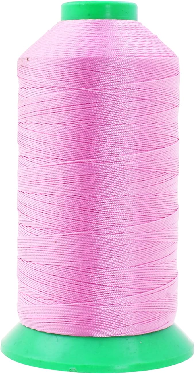 Mandala Crafts Bonded Nylon Thread - Pink Heavy Duty Sewing Threads - 1250 YDs Size 138 420D T135 Tex 135 for Leather, Jeans, Weaving, Outdoor, Marine, Upholstery