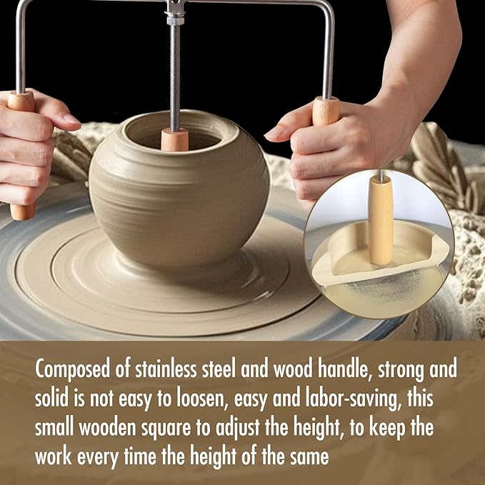 Pottery Trimming Tools and Supplies,Ceramic Pot Cup Opening Tool and Accessories，Pottery Molds for Handbuilding and Pottery Wheel Tools,with 5 Pcs Thickness Wood Boards