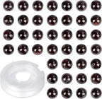 10mm 100pcs Natural Stone Beads Garnet Round Genuine Stone Beading Loose Gemstone Hole Size 1mm DIY Charm Smooth Beads for Bracelet Necklace Earrings (Garnet 10mm)