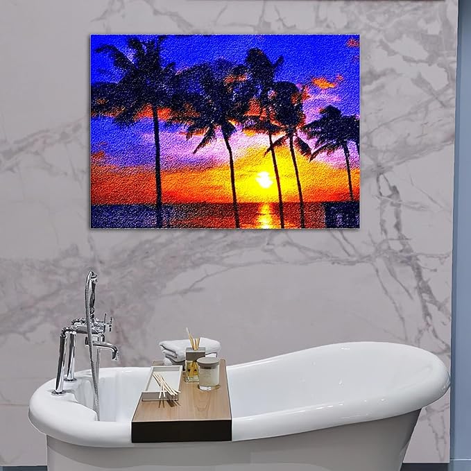 YAKOLECI Latch Hook Kits for Adults, Color Printed DIY Carpet Crafts Arts for Home Decoration Festival Gift 31''X19'' (Seaside)