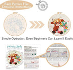 Nuberlic Highland Cow Embroidery Kit 3 Pack Embroidery Kits for Adults Beginners Starter Cross Stitch Kit Set with Floral Designs - Perfect DIY Gift