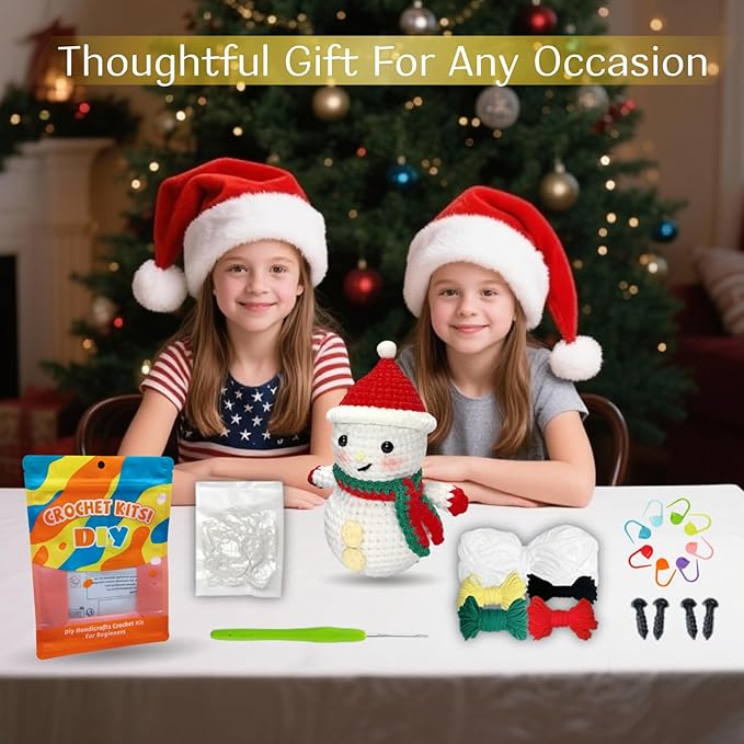 THOVY Crochet Kit for Beginners,Crochet Starter Kit w Step-by-Step Video Tutorials,Easy Beginner Crochet Kit for Adults,DIY Crochet Starter Set