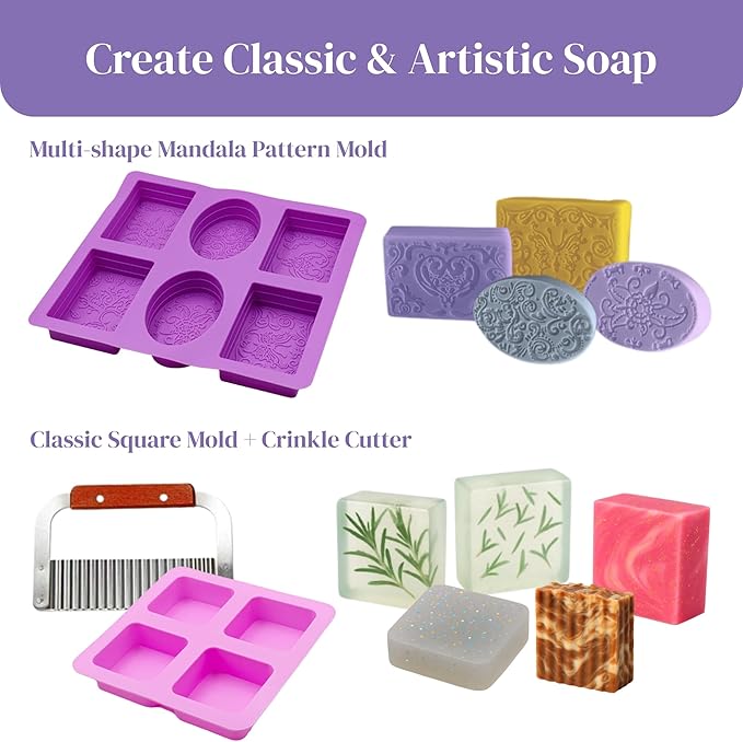 Soap Making Kit for Beginners | 4.5LBS Melt & Pour Soap Base - Shea Butter, Clear Glycerin & Goat Milk, All-in-one Soap Kit w/Molds Fragrances Colors Soap Making Tools & Supplies for Adults (Premium)