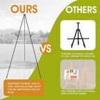 AROIC 63" Easel Stand for Display, 3 Pack Portable Foldable Metal Easel, Easels for Signs Wedding Logos,Arts, Painting,Adjustable Floor Easels with 3 Storage Bag
