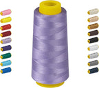 1800 Yards/1650M Light Purple Thread, All Purpose Purple for Sewing Machine, Serger Thread Cones, Polyester 40s/2 for Serger&Overlock, Quilting, Piecing, Sewing Machine