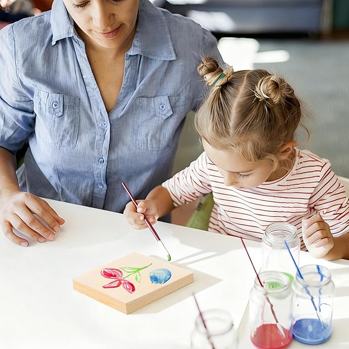 8 Pack 6 x 6 inch Wood Panel Boards,Unfinished Wood Frames for DIY Art Projects, Square Canvas for Painting, Pouring, Arts Use with Oils, Fall Halloween Decorations Panel Canvas