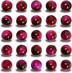 NCB 200PCS 8mm Natural Rose Tiger's Eye Gemstone Round Spacer Loose Beads for Jewelry Making with Crystal Stretch Cord (Rose Tiger's Eye, 8mm 200Beads)
