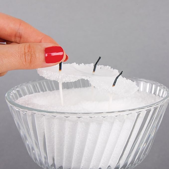 Pearled Candle 2 Inch Cotton Wicks 50-Pack White Extra Wicks for Sand Candles Making, Metal-Free and Lead-Free Refill Sand Wax Wick