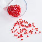 1100pcs Red 4mm Bicone Crystal Beads for Jewelry Making – Faceted Glass Beads for DIY Bracelets, Necklaces, Earrings, Suncatchers, Crafts, and Loc Sprinkles