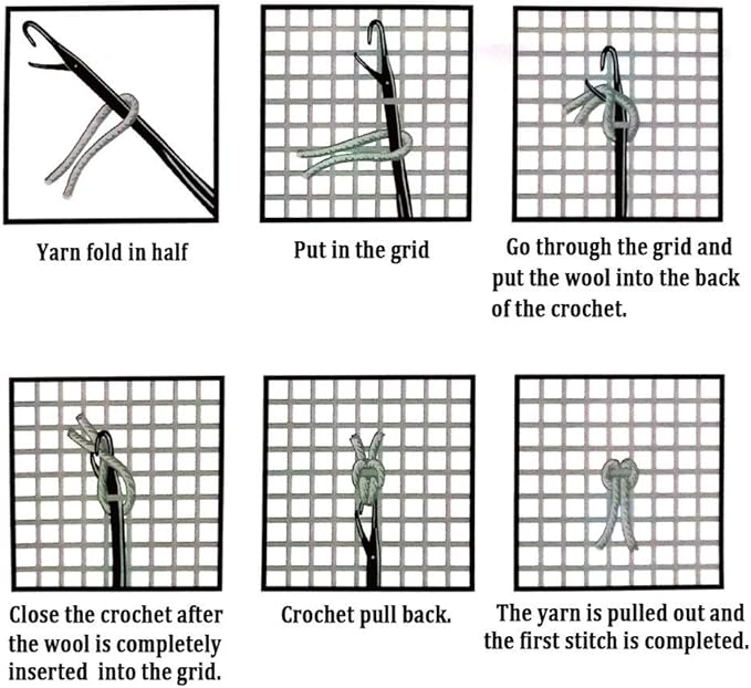 Ylkgogo Latch Hook Rug Kits for Kids Adults Needlework Cross Stitch Kits Printed Canvas Home Decoration 20.5" X 15" (Rose)