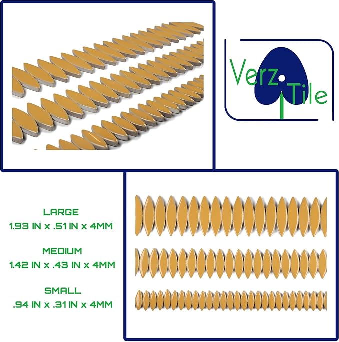 VerzTile Mosaic Tiles for Crafts - Petal Shaped Ceramic Tile Craft Hobbies & Art Projects 39 Color Options Endless Creativity DIY Design (Light Orange)