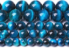 6MM 120pcs Natural Royal Blue Tiger Eye Stone Energy Healing Beads Round Loose Beads for Jewelry Making Bracelet 2 Strands 32"
