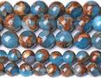 90PCS 8MM Lake Blue Cloisonne Craft Spacer Loose Beads for Jewelry Making DIY Bracelet