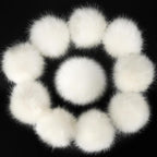 5in Large White Fluffy Pom Poms Crochet Accessories - 10pcs Faux Fur Pompom Balls Knitting Accessories for Hats, Beanies, Shoes, Scarves, Gloves, Bags, Keychains Charms