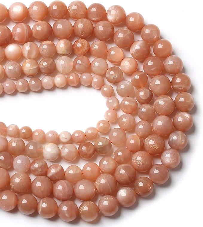 8MM 45PCS Natural Stone Sunstone Gemstone Loose Beads for Jewelry Making DIY Bracelet Crystal Beads