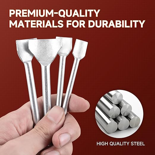 7Pcs Leather Craft Tools Precision Arc-Shaped Quarter Circle Punches Set & Edge Cutters for Belt, Wallet, and Bag Making (Sizes from 10mm to 40mm)