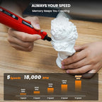 HARDELL Engraving Pen, 5 Speed Rechargeable Engraver Pen - Electric Cordless Engraving Tool for 60+ Surfaces - Beginner Friendly with 37 Accessories, Ultimate Engraving Pen Kit for Artists & DIYers