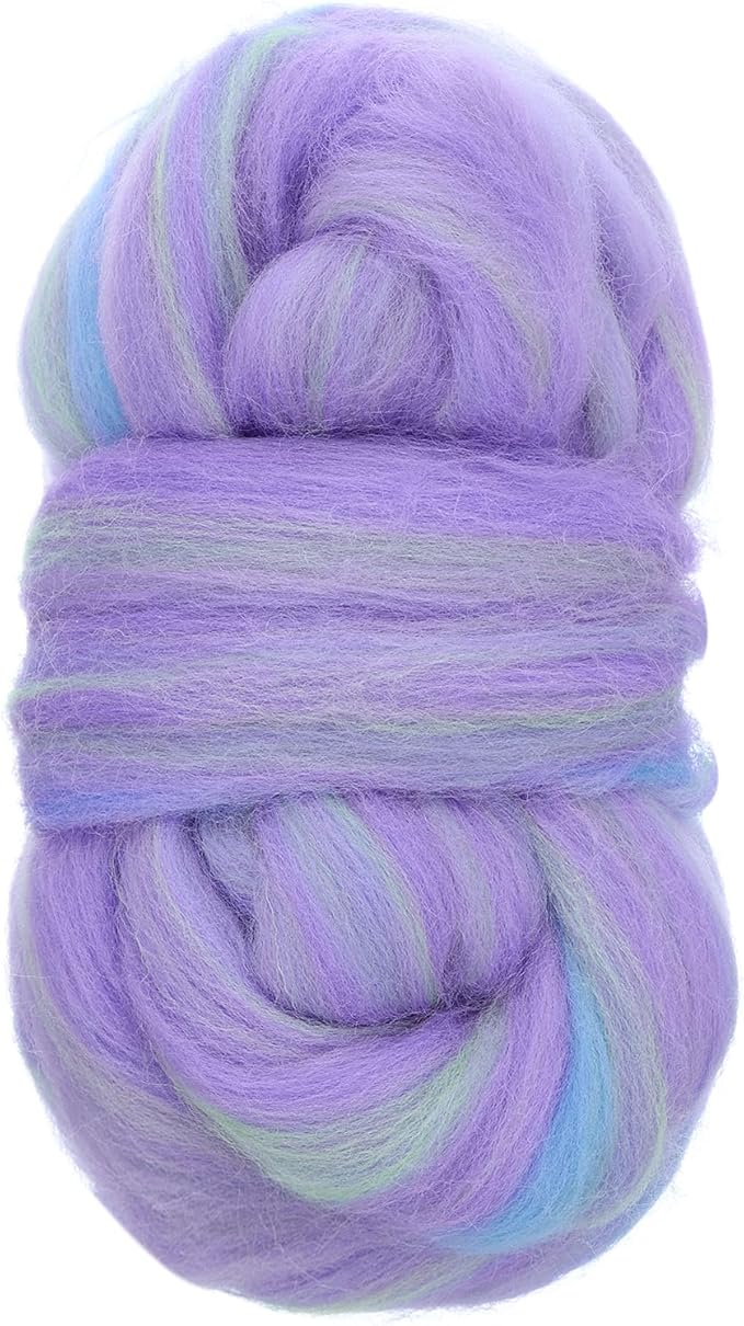 uxcell Needle Felting Wool, 1.76oz Natural Fibre Wool Roving Yarn Wool Felting Supplies for Needle Felting Yarn DIY Handcrafts, Mixed Colors, Medium