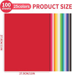 100 Sheets Colored Cardstock 25 Colors - 8.5 X 11 Inches Art Crafts Construction Paper, 92lb/250gsm Heavy Weight Thick Card Stock Paper for Printer, DIY Cards Making, Scrapbooking UAP24MX100