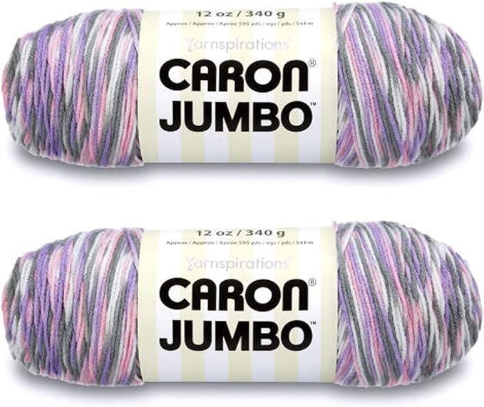 Caron Jumbo Prints Easter Basket Yarn - 2 Pack of 340g/12oz - Acrylic - 4 Medium (Worsted) - 595 Yards - Knitting/Crochet