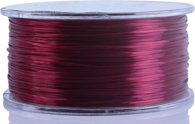 KONMAY 1 Rolls 0.8mm Flat Stretchy Bracelet Strings with Organizing Case, 90 Yards Wine Crystal Elastic Thread Cord for Jewelry Bracelets Making and Beading