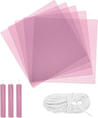 MECCANIXITY Beeswax Candle Making Kit,8x8 Inch 5pcs Pink Beeswax Candle Sheets with 1pcs Cotton Wick for DIY Craft Gift Making