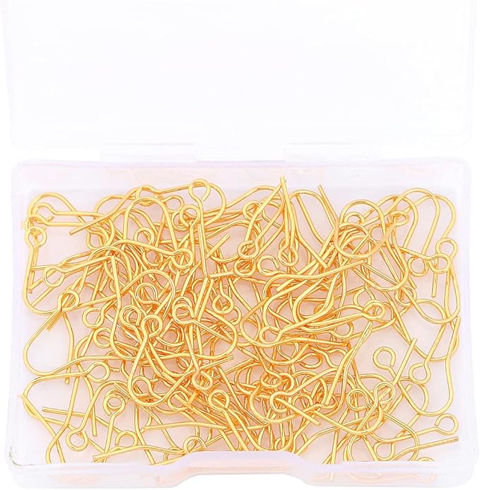 18K Gold Plated Earring Hooks 12x15mm 100pcs for Jewelry Making Findings