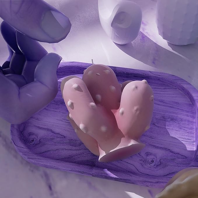 8 Pcs Succulent & Resin Candle Mold - Craft Supplies 3D Mold for Resin Casting