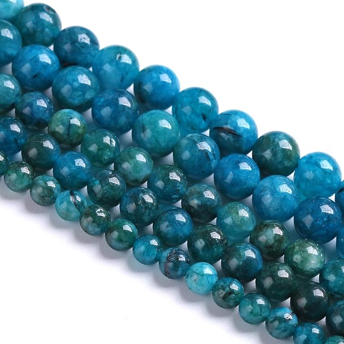 6MM 60PCS Blue Apatite Spacer Loose Beads for Jewelry Making DIY Bracelet Necklace