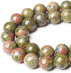 45pcs 8mm Natural Unakite Gemstone Beads Round Loose Beads for Jewelry Making DIY Bracelet Necklace