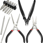 10 Pieces Metal DIY Model Tool Sets Tab Edge Cylinder Cone Shape Bending Assist Tools and Nozzle Pliers Flat Nose Pliers Needle Nose for 3D Metal Jigsaw Puzzles Assembly