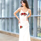 5pcs Rose Flower Embroidered Patches Floral Appliques Embellishments Clothing Accessories Sew on Crafts Repairing Arts Sew Making Sewing Patches for DIY Jeans Dress Bag