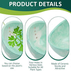 WOJVVK Pottery Herb Stripper Bowl, Handmade Different Hole Sizes Ceramic Herb Peeling Bowl