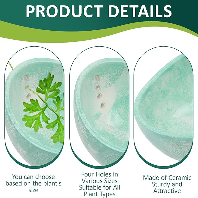 WOJVVK Pottery Herb Stripper Bowl, Handmade Different Hole Sizes Ceramic Herb Peeling Bowl