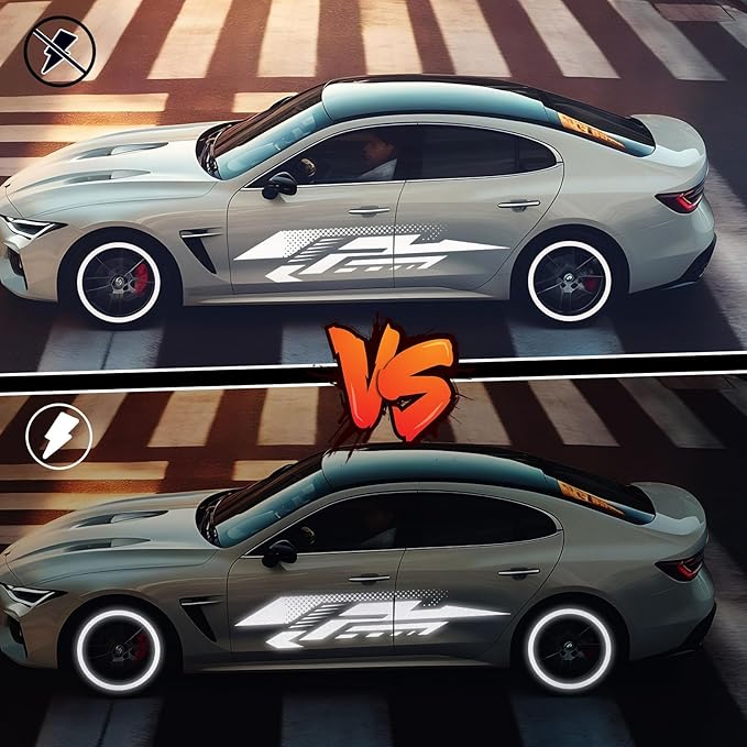 TECKWRAP White Reflective Chrome Adhesive Vinyl Flashlight Sensitive Vinyl for Crafts, Decals, Bikes, Motorcycles, Helmets, Mailbox, Reflective Tape, 1ftx5ft, White