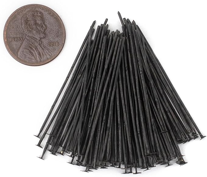 The Bead Chest Midnight Brass 21 Gauge 1.5 Inch Head Pins (Approx 100 Pieces)