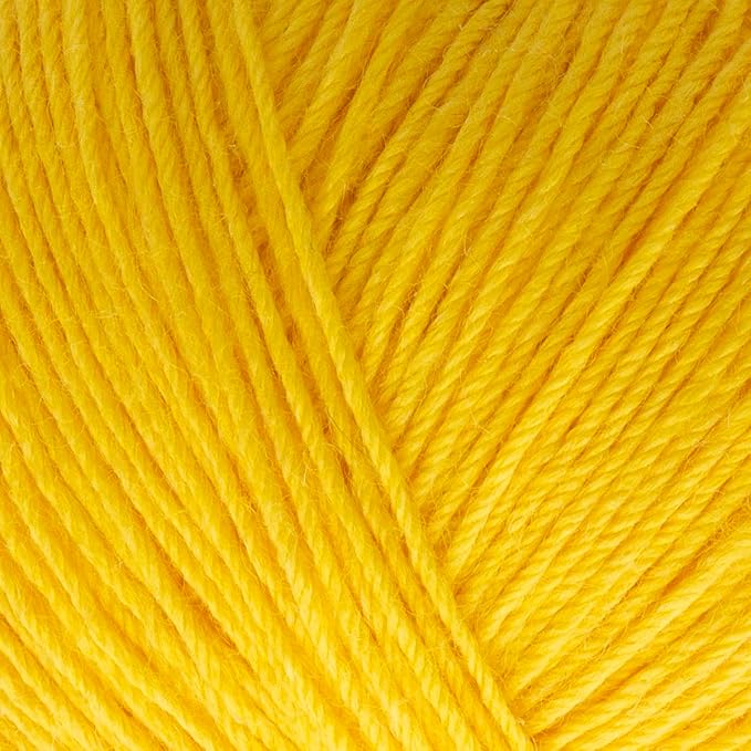 Estako Happy Wool (2 Skeins Pack) 40% Merino Wool 20% Cashmere Type Polyamide 40% Acyrlic Fingering Weight Soft Knitting and Crochet Yarn (2 x 1.76 oz) (2 x 191 yds) (8012 - Yellow)
