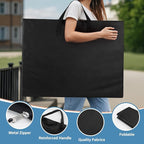 ZKOO Art Portfolio Bag, 24 x 36 Extra Large Light Weight Art Portfolio Case Shoulder Strap, Handle, Waterproof Nylon, Artwork Storage Box Ideal for Artwork, Canvas, Poster, Sketching, Drawing (Black)