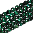 48PCS 8mm Top AAA Green Tiger Eye Beads Natural Stone Round Loose Beads for Jewelry Making DIY Bracelet,Necklace, Earrings 15" Inch