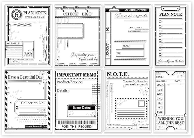 GLOBLELAND Vintage Plan Label Clear Stamps for DIY Scrapbooking Organizer Task Arranger Silicone Clear Stamp Scheme Seals for Journals Decorative Cards Making Photo Album