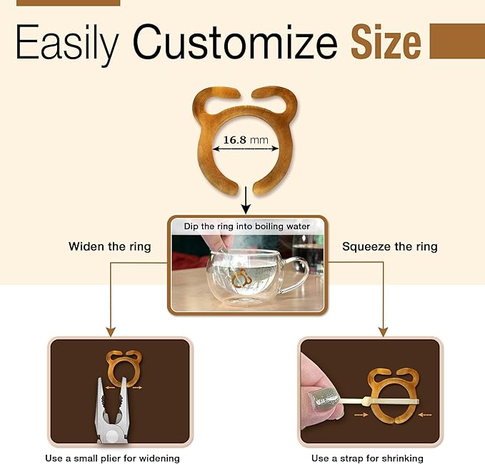 Savina Handmade Crochet Tension Ring Set of 2 - Adjustable Yarn Guide Rings for Finger, Buffalo Horn Ring for Crocheting & Knitting, Ergonomic Yarn Holder for Smooth Tension Control. (2)