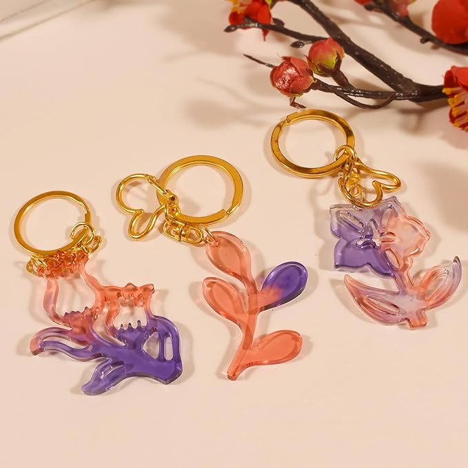 3 Pack Leaf/Flower/Tulip Pendant Earring Nacklace Resin Mold - Resin Casting Silicone Molds for Home Decor & Candle Making Wave Spiral Mold