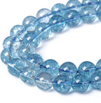 6mm 61pcs Blue Topaz Crystal Quartz Natural Stone Round Loose Beads for Jewelry Making DIY Bracelet Necklace Earrings