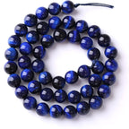 Natural Stone Lapis Blue Tiger Eye Beads Round Loose Spacer Beads for Jewelry Making DIY Bracelet Necklace 4mm 90pcs(Natural Lapis Blue Tiger, 4mm)