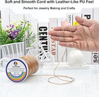 1mm Faux Leather Waxed Cotton Cord, 175 Yards – Durable Necklace String, Soft and Textured Cord for Necklaces, Bracelets, and Jewelry Making