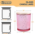 Thick Candle Jars for Making Candles 12 Pcs, 7 OZ Empty Jars with Wood Lids for Candle Making, Sample Container, Rose Pink
