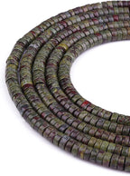 Natural Dragon Blood Jasper Spacer Beads Caps Loose Semi Gemstone for Beading Jewelry Making 6mmx3mm 38cm