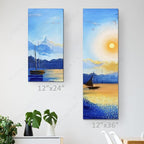 Falling in Art Unfinished Birch Wood Panels Kit for Painting, Wooden Canvas 2 Pack of 12x36’’ Studio 1’’ Deep, Cradle Boards for Pouring, Art, Crafts, Burning and More